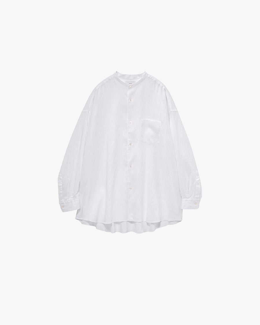 Linen L/S Oversized Band Collar Shirt – Graphpaper