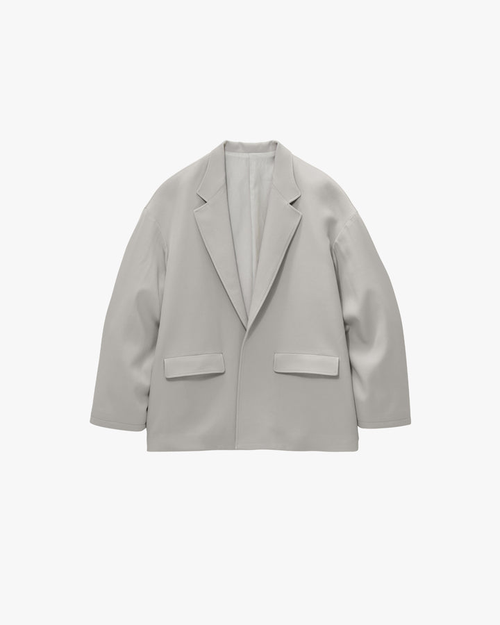 Back Satin Wool Gabardine Open Jacket
