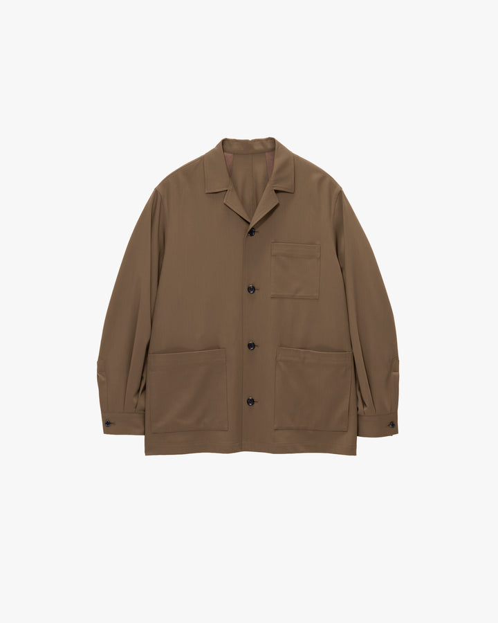Techno Wool Twill Open Collar Jacket
