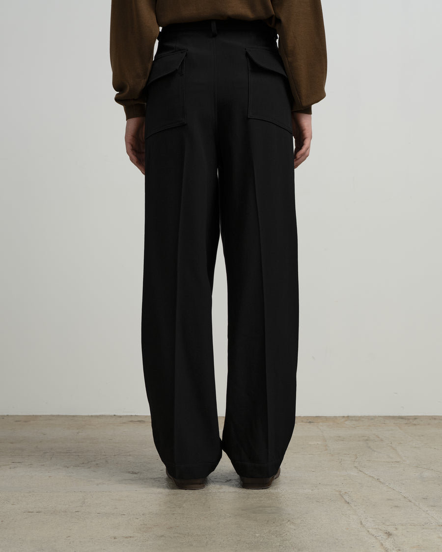 Back Satin Wool Gabardine Adjustable Trousers – Graphpaper