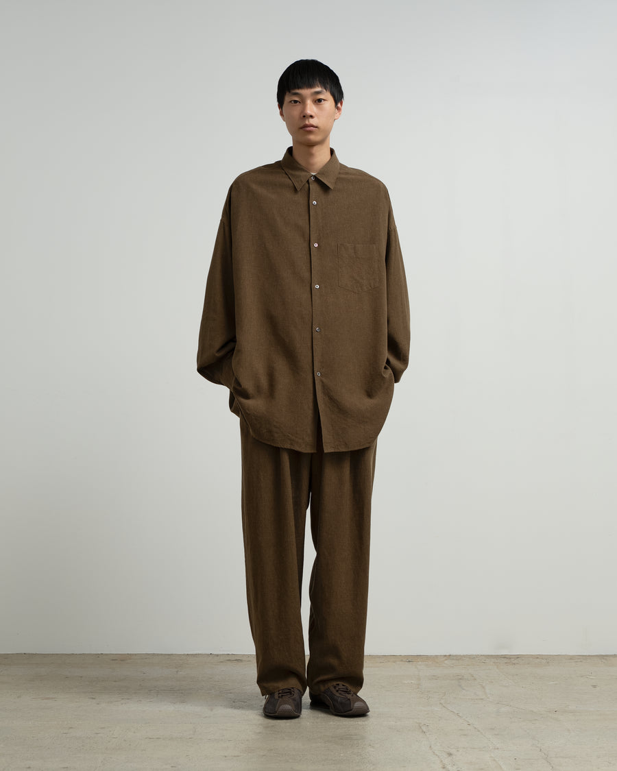 Linen Cupro L/S Oversized Shirt グラフペーパー Linen Cupro L/S Oversized Regular Collar Shirt – Graphpaper