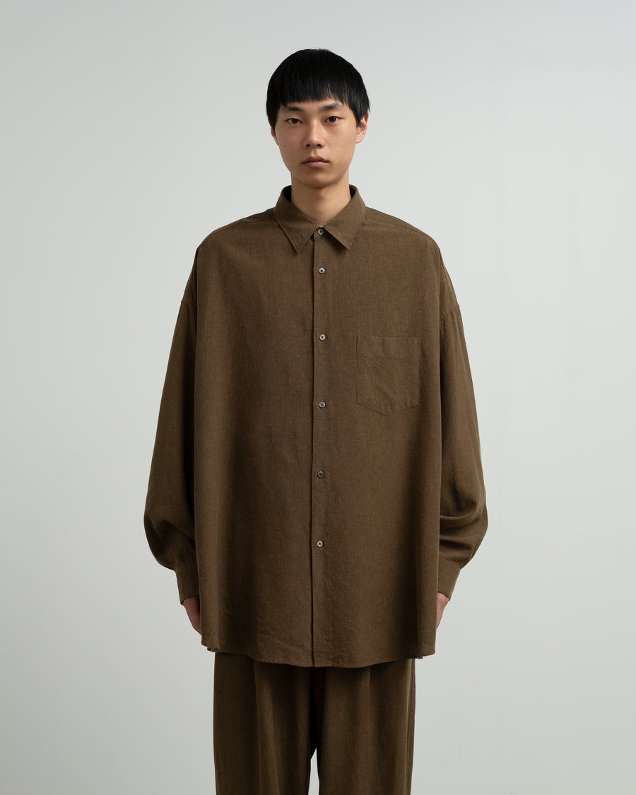 Linen Cupro L/S Oversized Regular Collar Shirt – Graphpaper