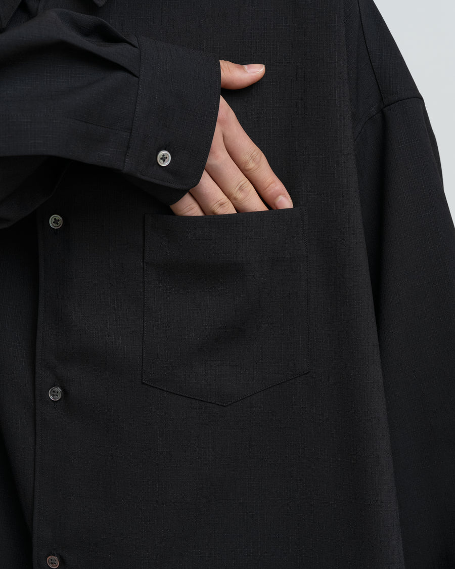 Wool Hopsack L/S Oversized Regular Collar Shirt – Graphpaper