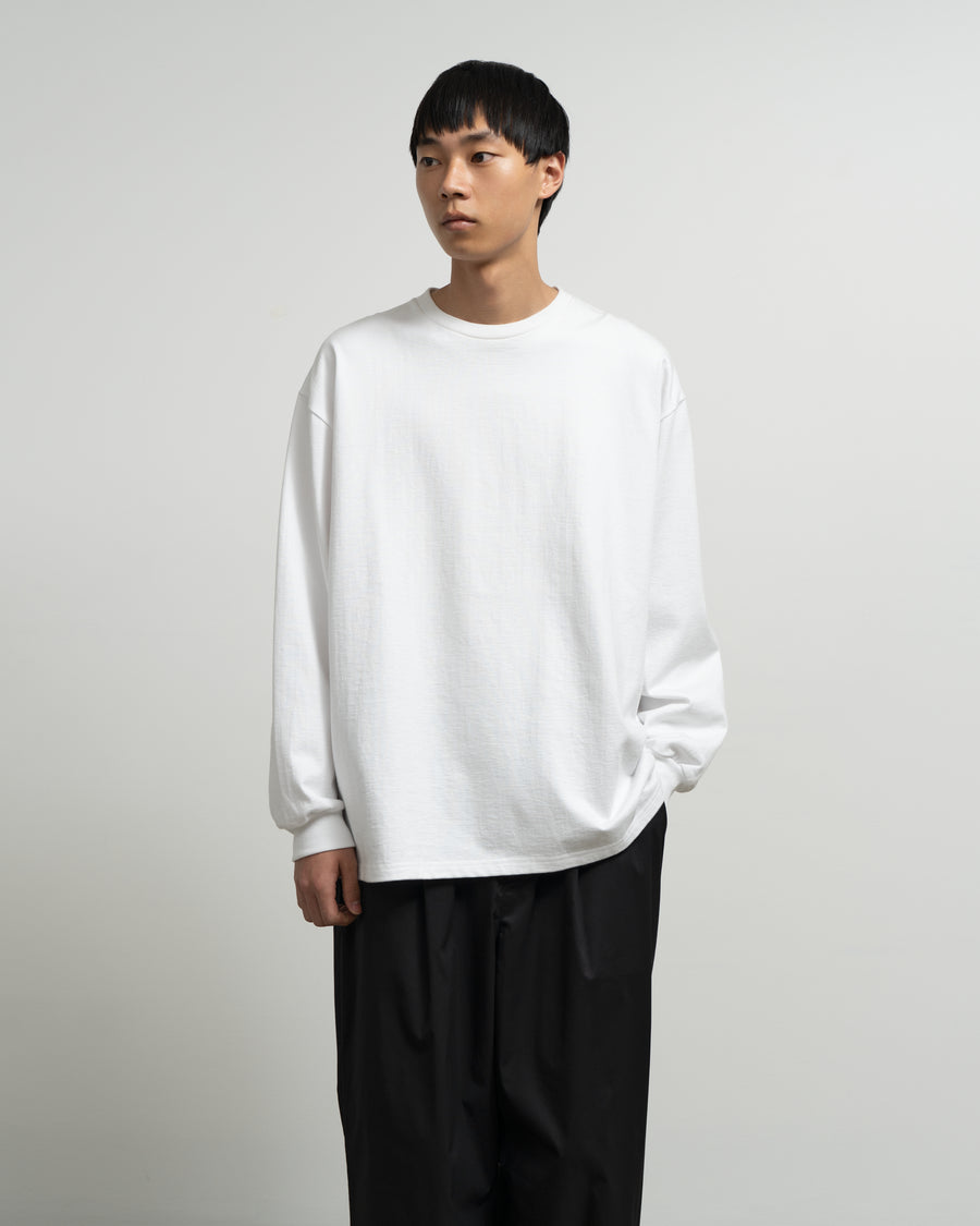 トップス Graphpaper L/S Oversized Tee (WHITE) Heavy Weight L/S Oversized Tee – Graphpaper