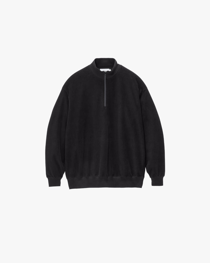 Pique Velour Jersey Half Zip Sweatshirt