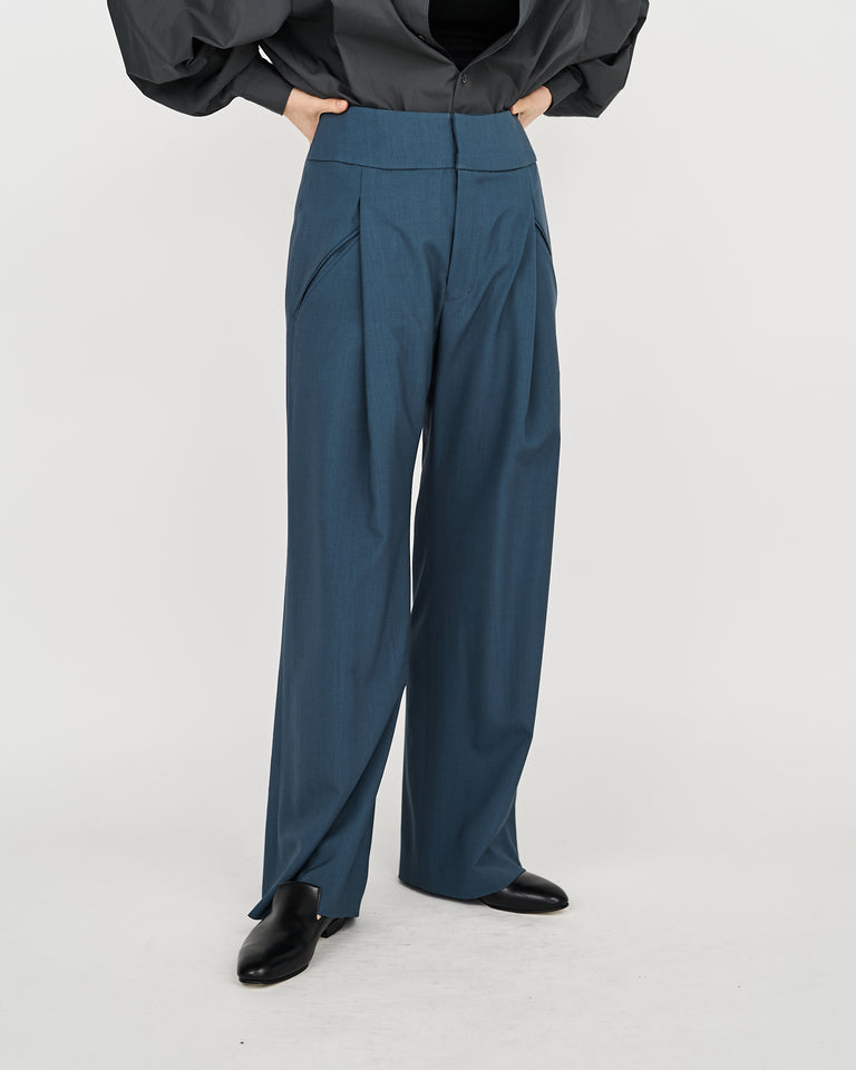 -SALE- Round Scale Wool Tuck Flare Pants – Graphpaper