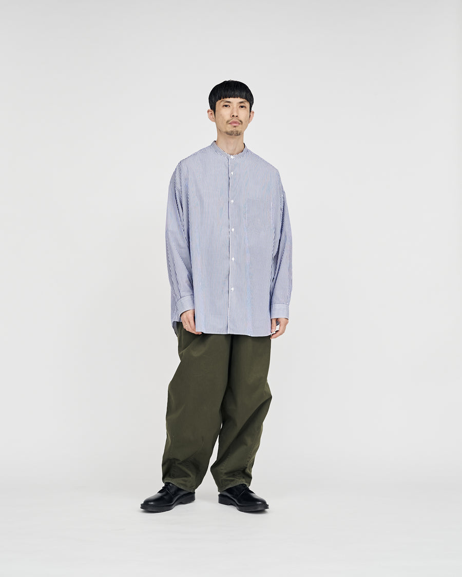 Broad L/S Oversized Band Collar Shirt | nate-hospital.com