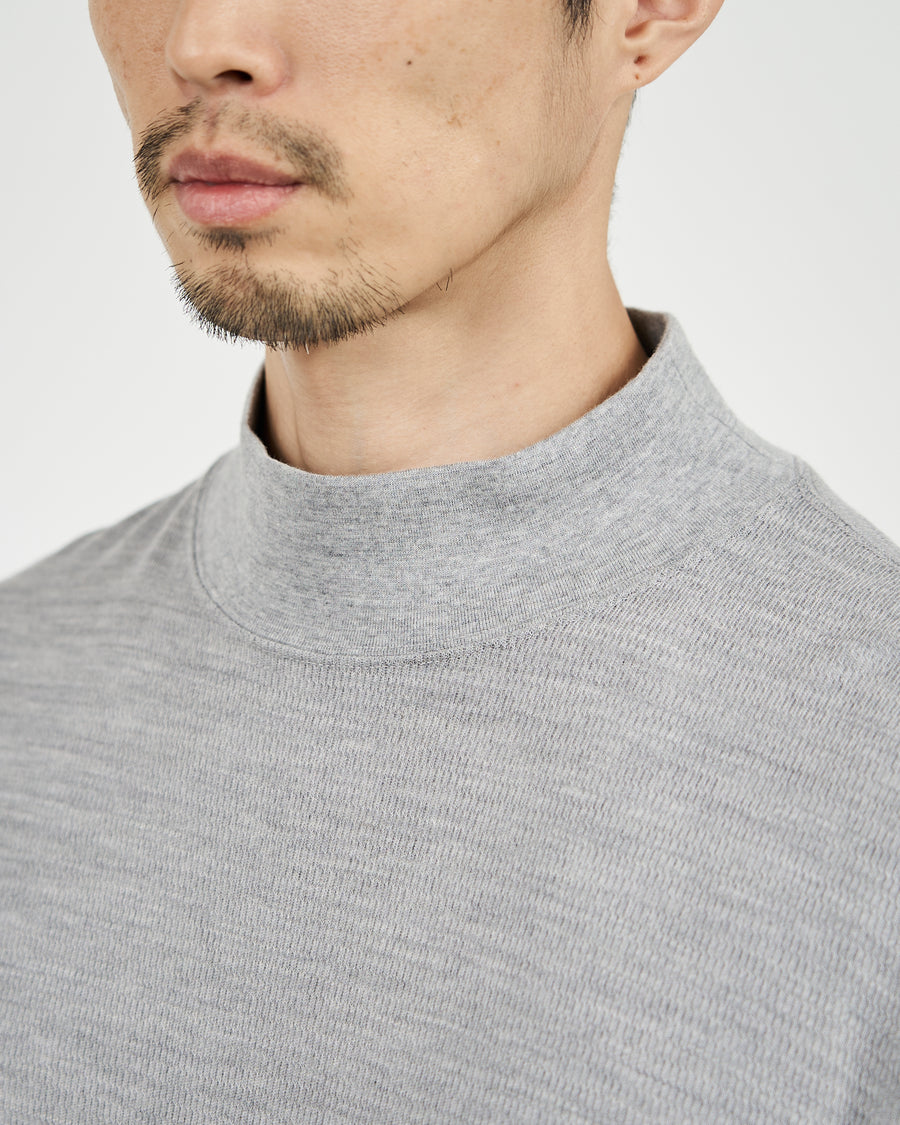 Wool Honeycomb Mock Neck Thermal