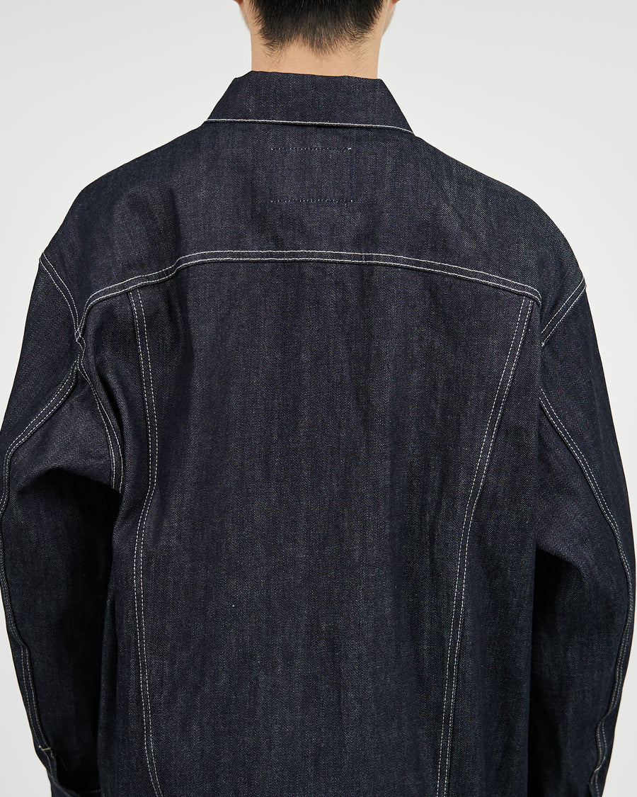 Selvage Denim Trucker Jacket-RIGID-