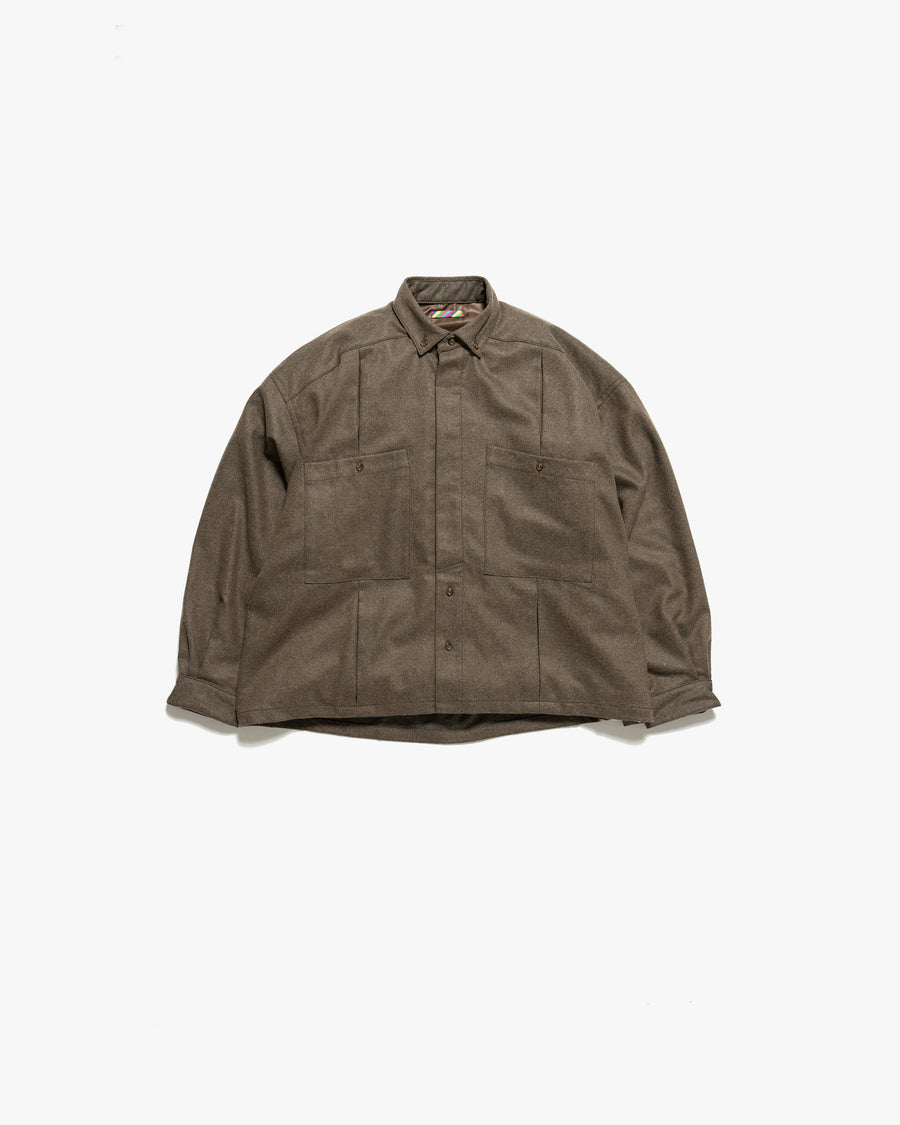 WOOL BOX PLEATED SHIRT