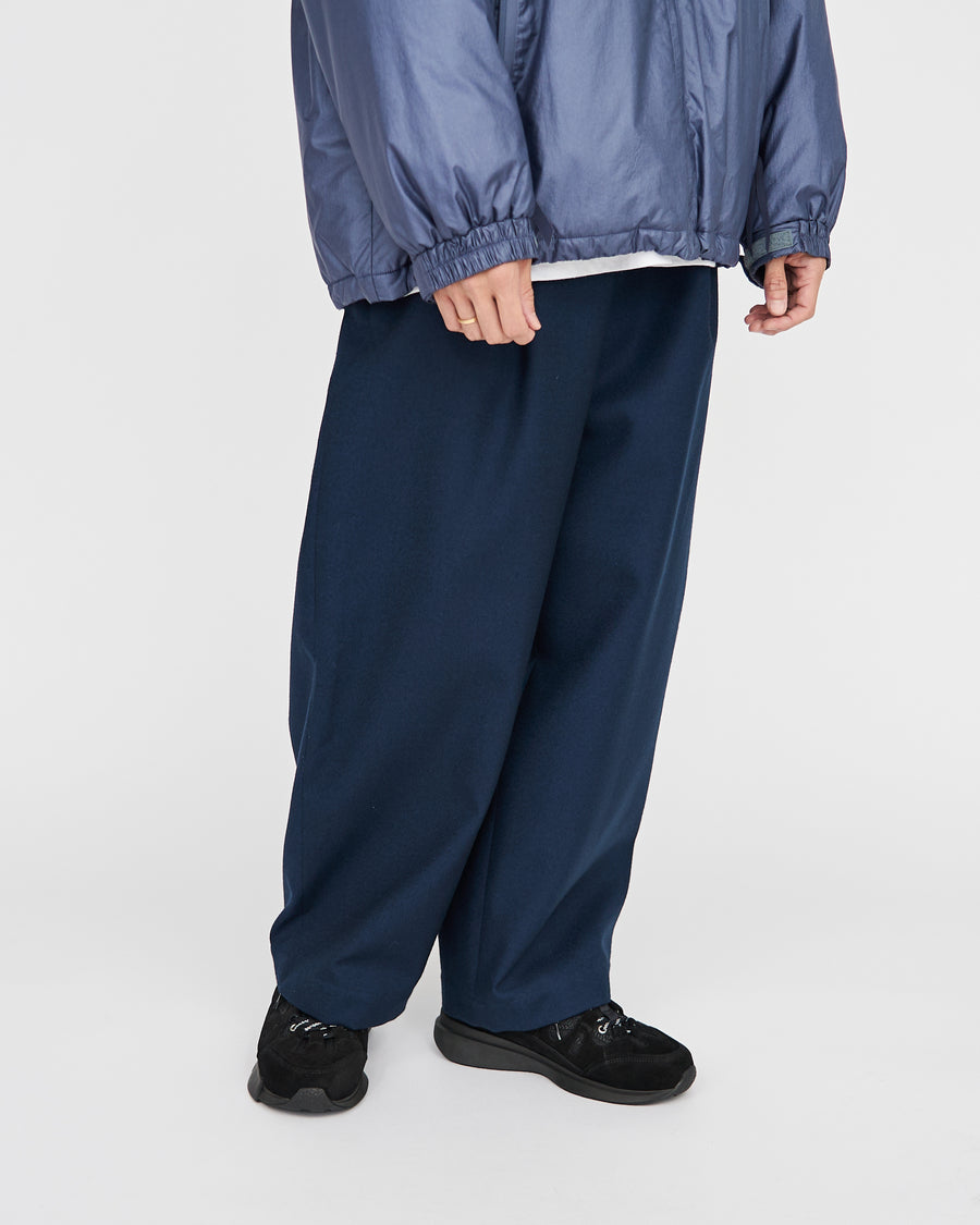 Hard Flannel Wide Tapered  Trousers