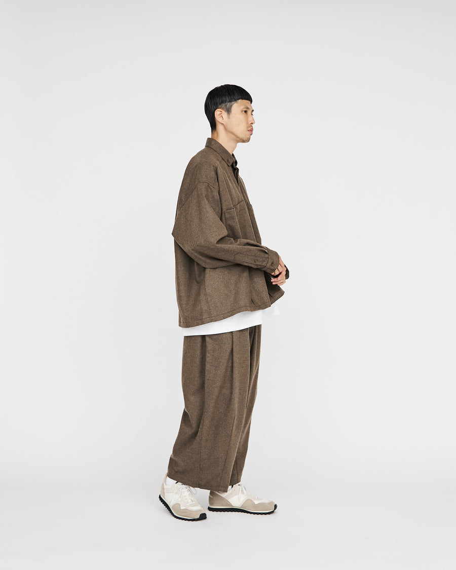 WOOL BOX PLEATED SHIRT