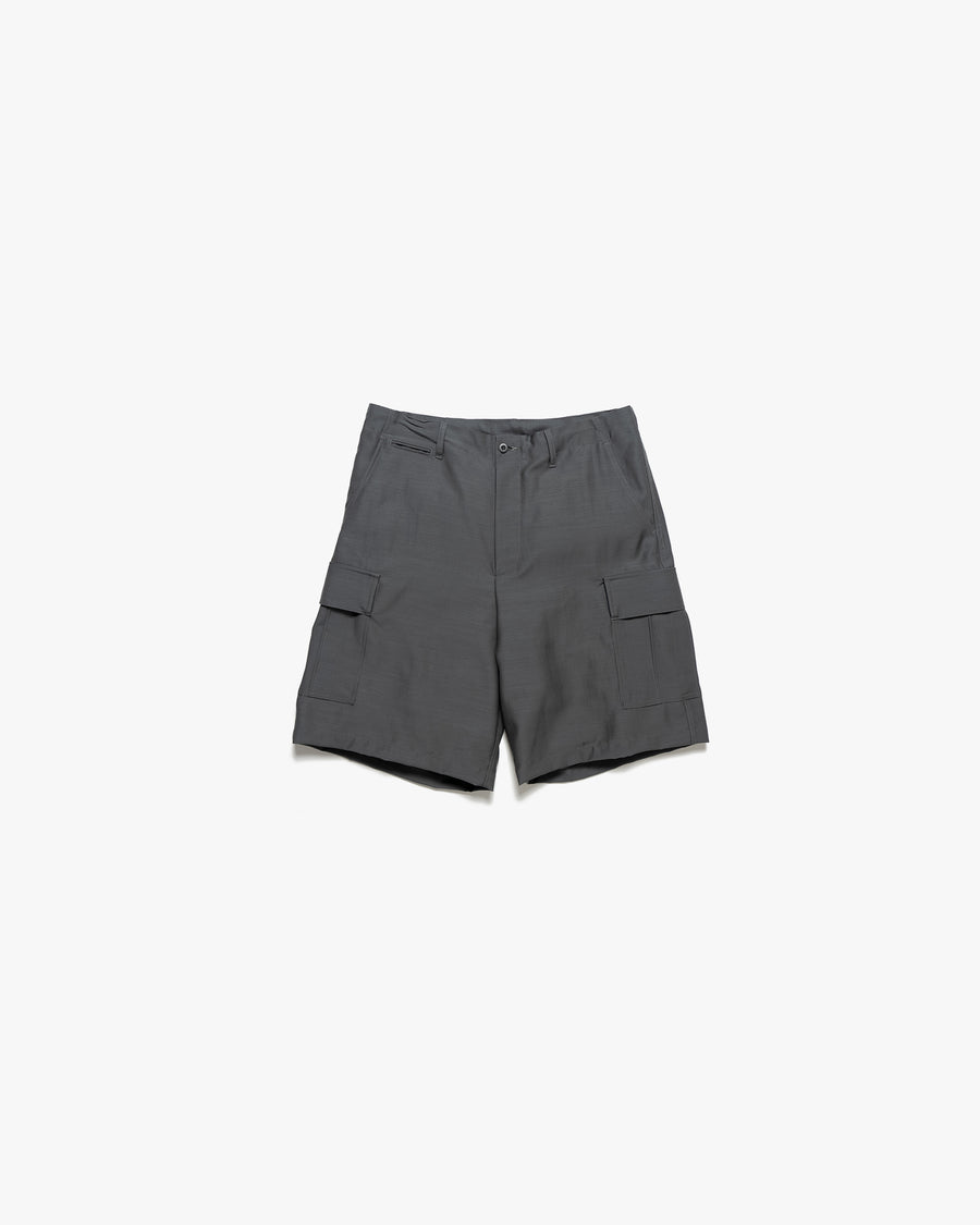 Wool Cupro Military Cargo Shorts