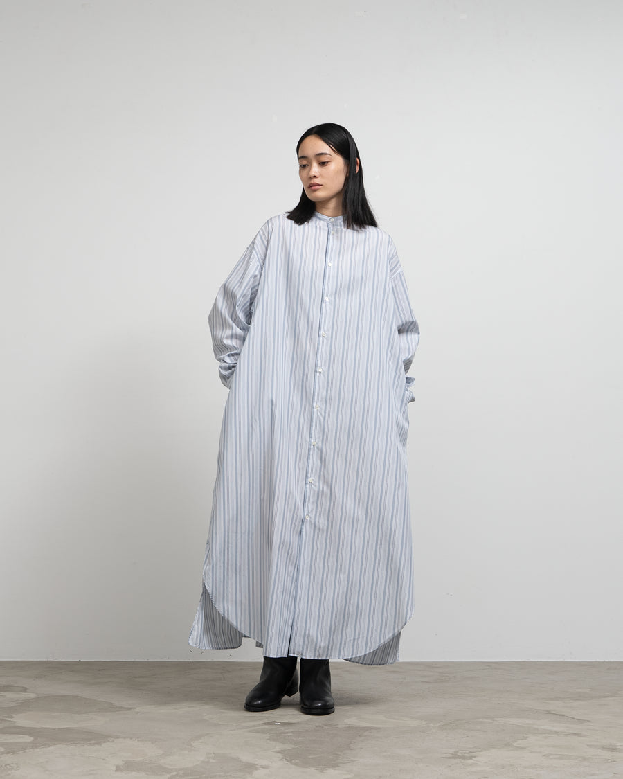 Broad Band Collar Oversized Shirt Dress