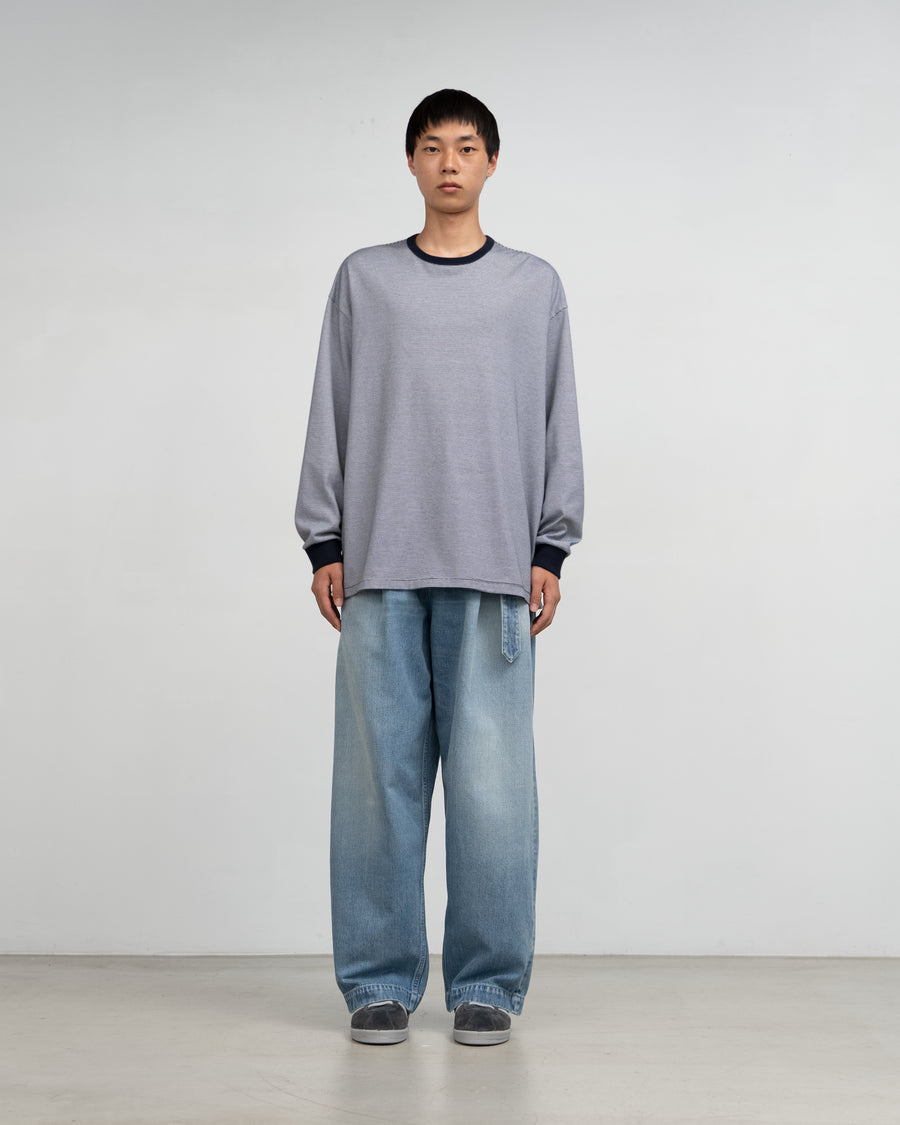 Selvage Denim Belted Pants-LIGHT FADE- (update)