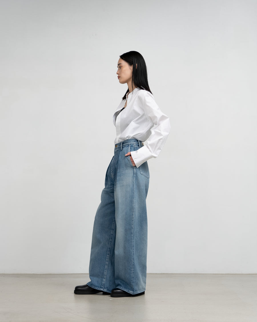 Selvage Denim Two Tuck Wide Pants- (update)