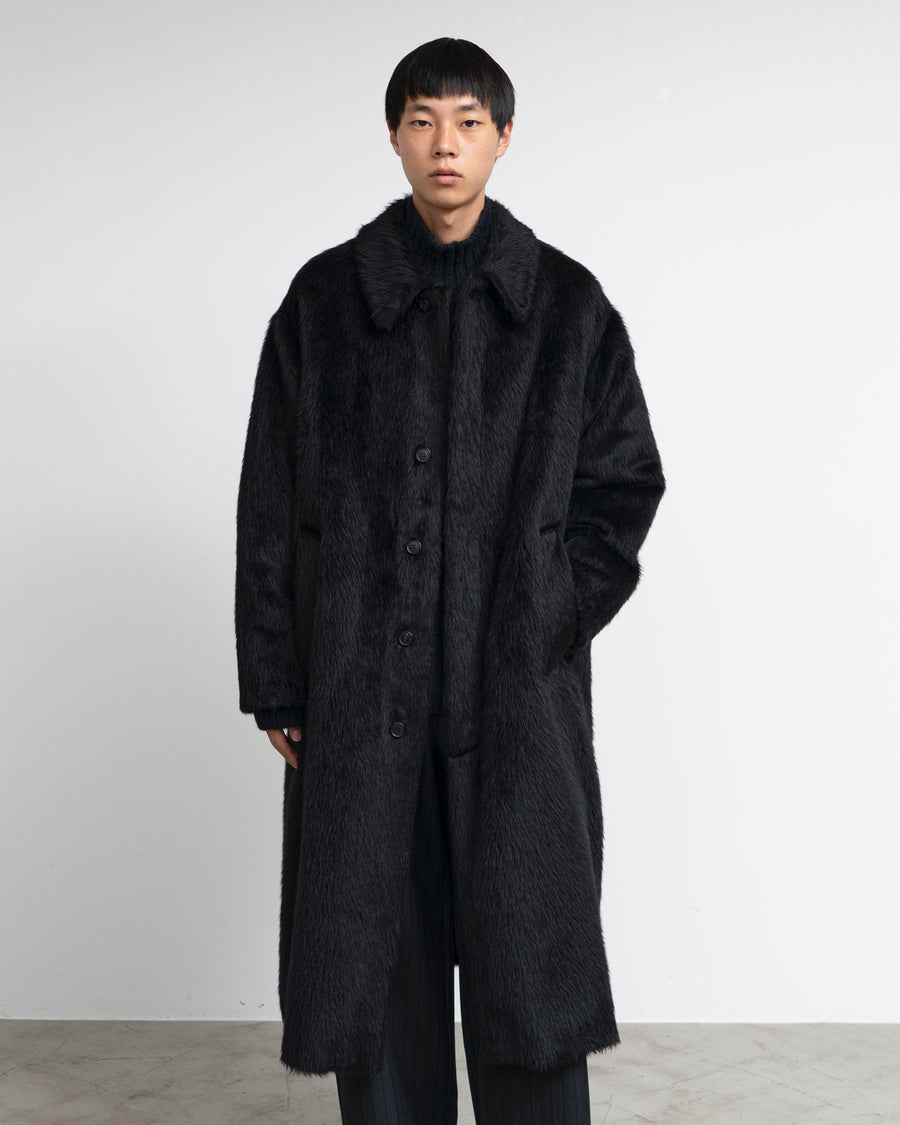 ALPACA OVERSIZED COAT WITH LEATHER PATCH