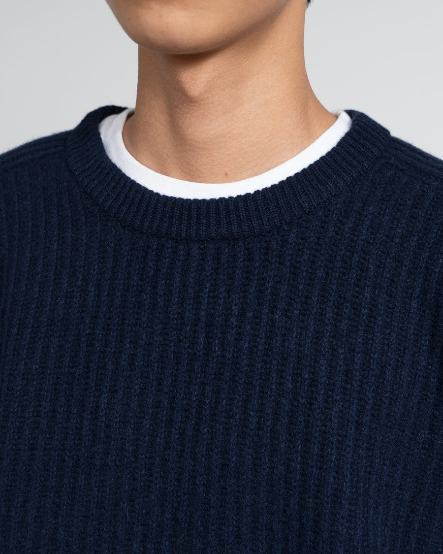 CASHMERE ＆ WOOL MAXIRBBED RAGLAN SWEATER