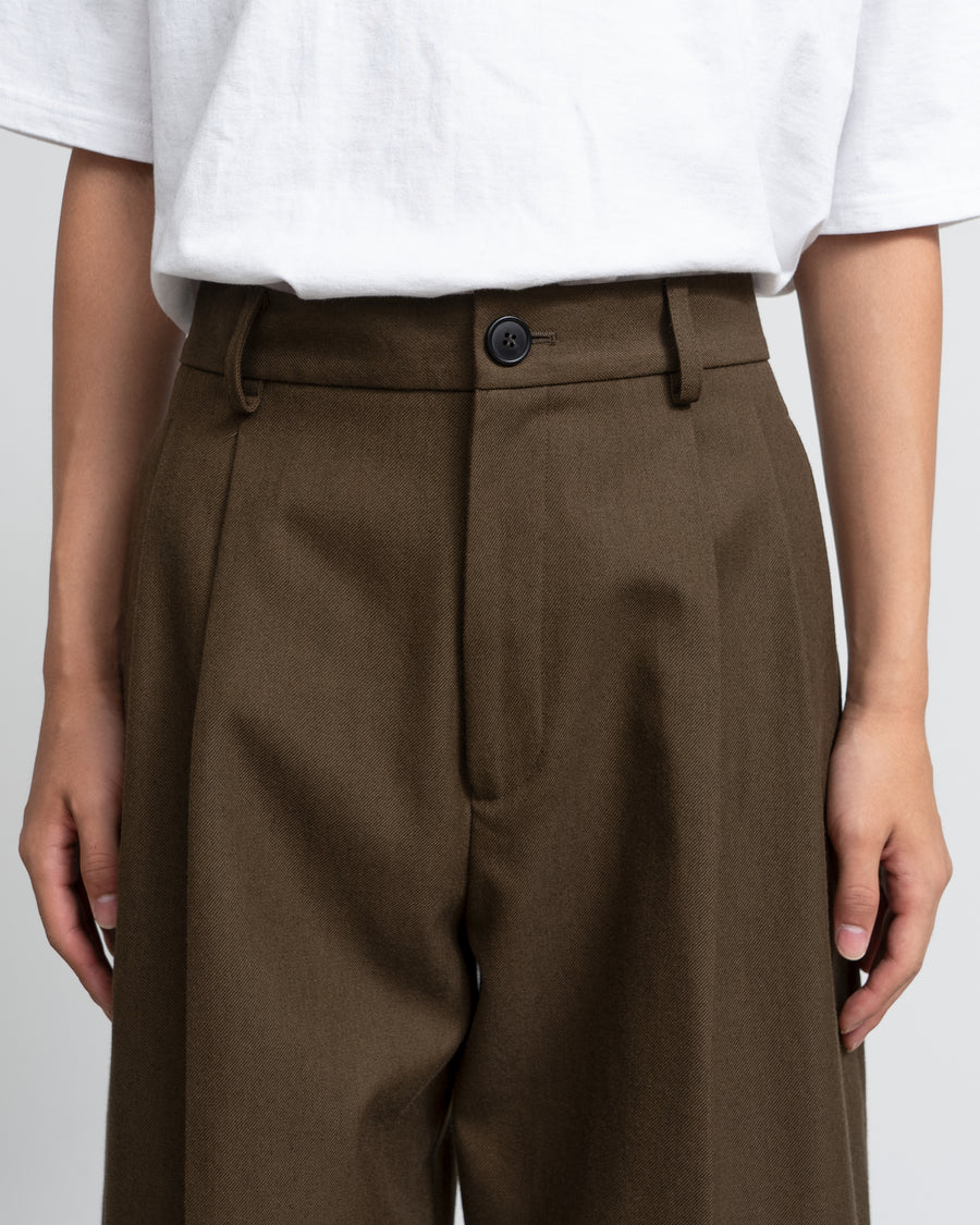 DOUBLE PLEATED WIDE PANTS