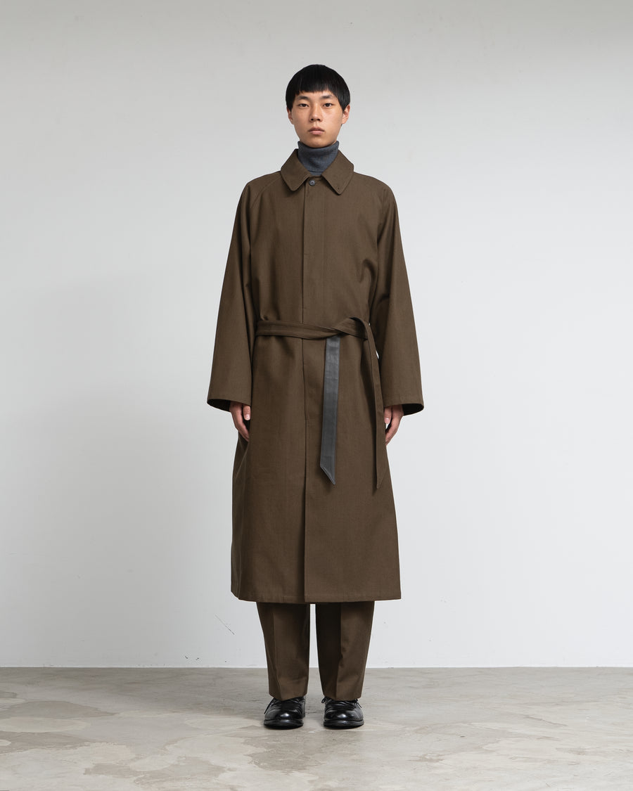 OVERSIZED TRENCH WITH LEATHER PATCH – Graphpaper