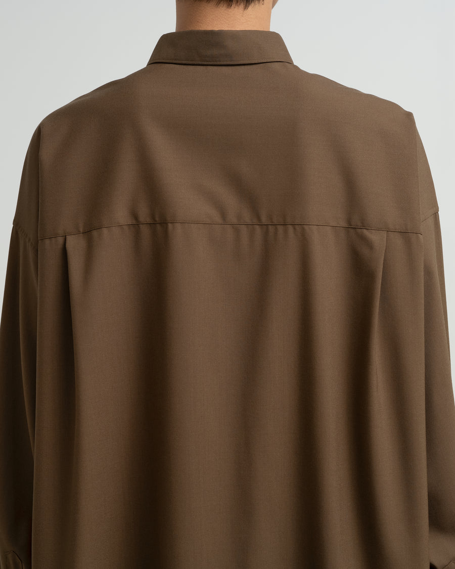【希少カラー】graphpaper FINE WOOL shirts Extra Fine Wool L/S Oversized Regular Collar Shirt – Graphpaper