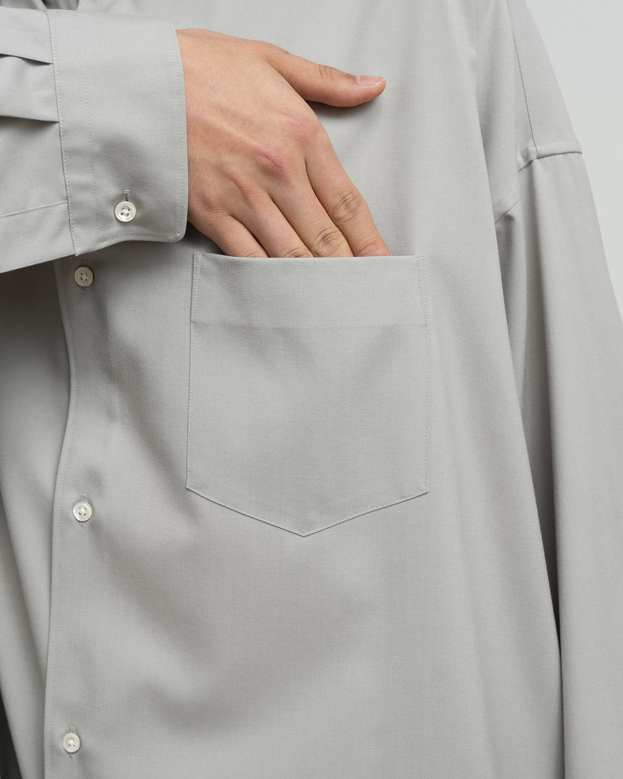 Extra Fine Wool L/S Oversized Band Collar Shirt – Graphpaper