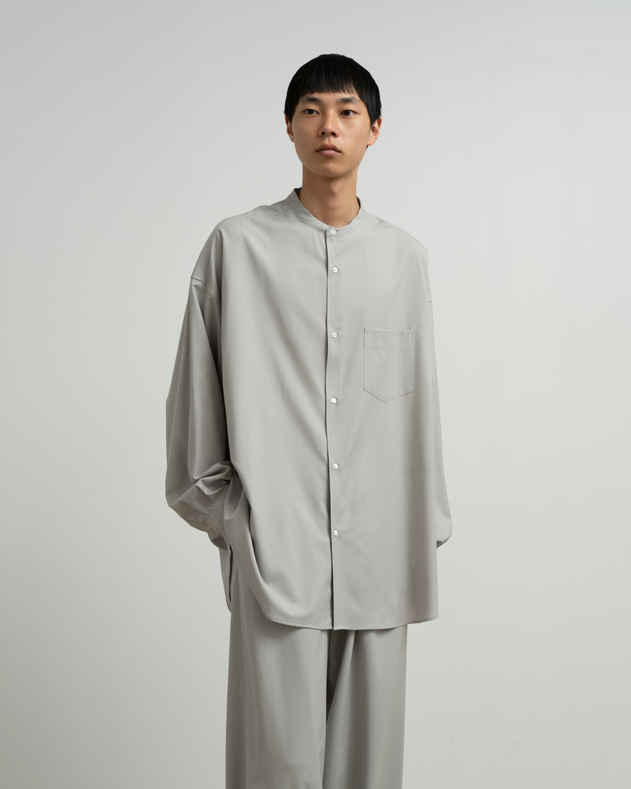 Extra Fine Wool L/S Oversized Band Collar Shirt – Graphpaper