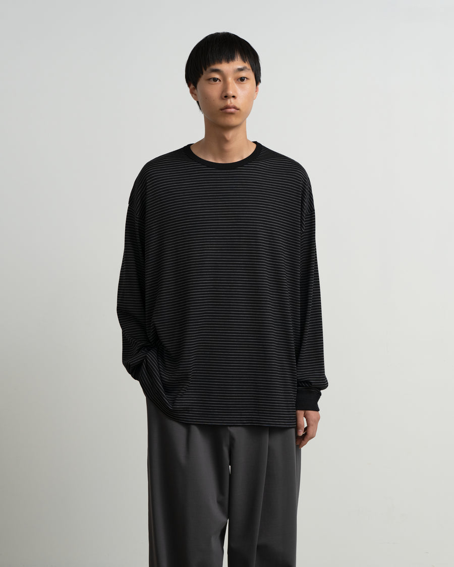 トップス Graphpaper Wool Border L/S Tee 2 Fine Wool Border L/S Crew Neck Tee – Graphpaper