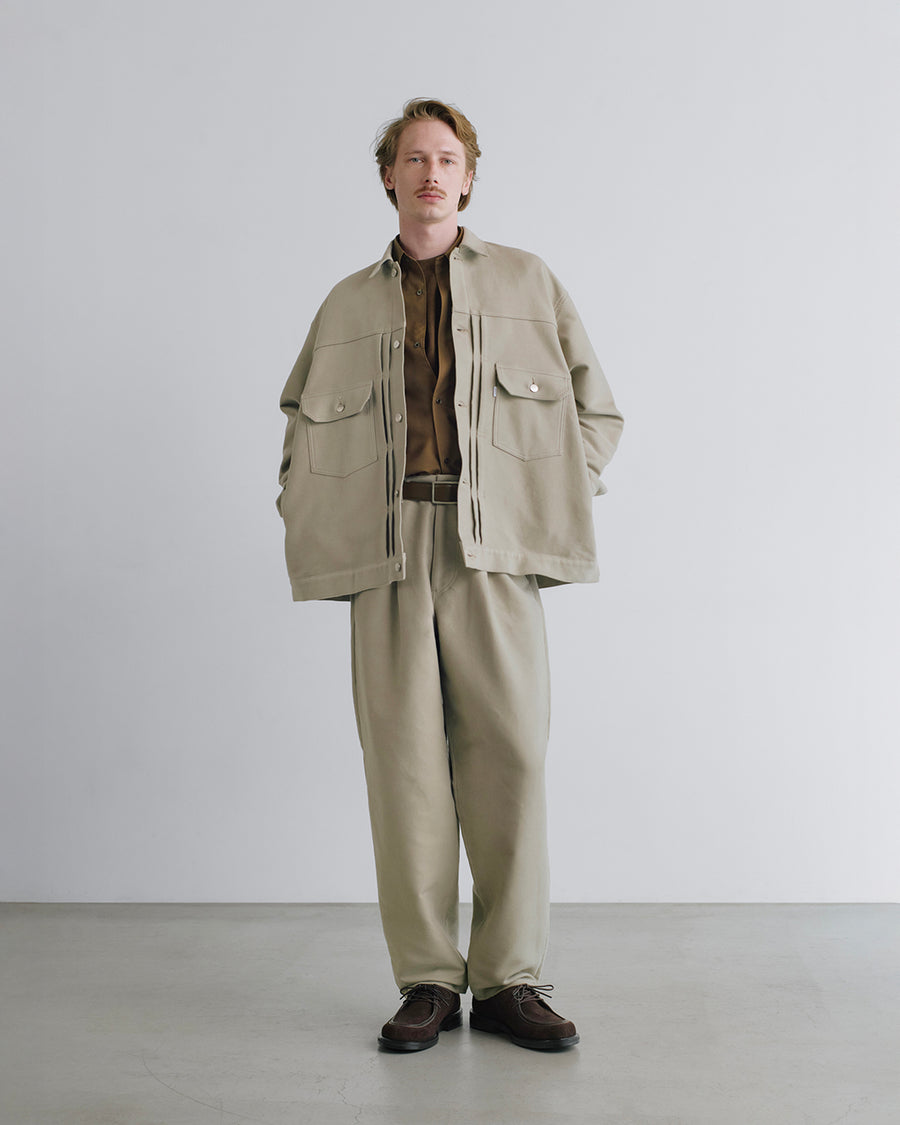 Cotton Double Serge Two Tuck Tapered Pants – Graphpaper