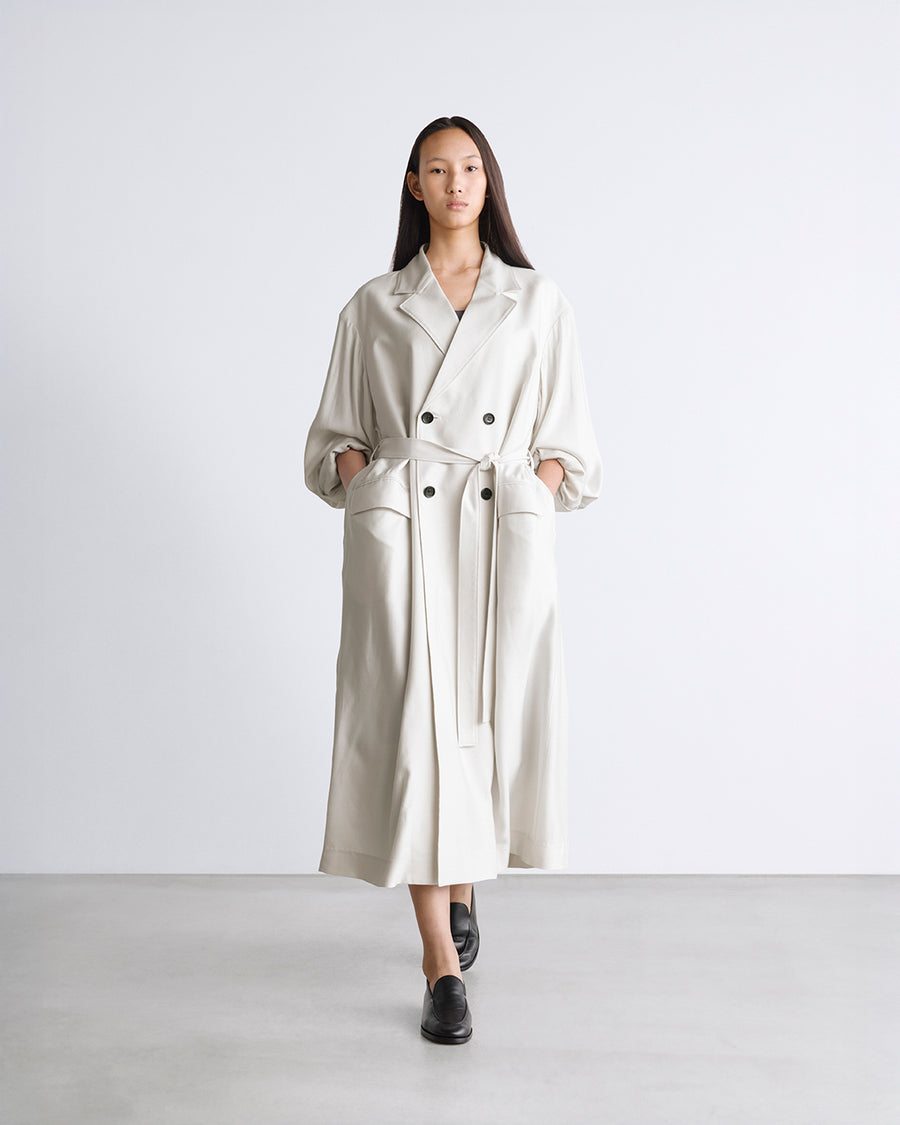 SALE- Viscose Cupro Back Satin Oversized Coat – Graphpaper