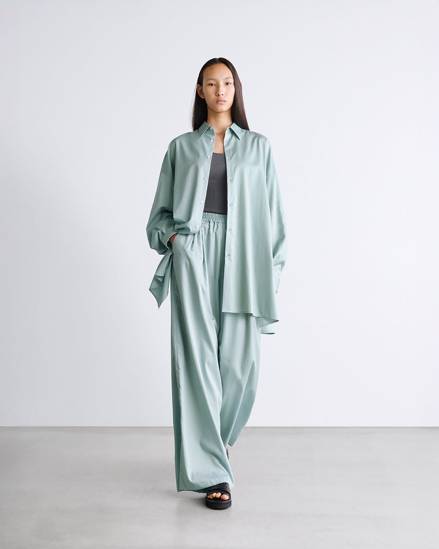 Silicon Poplin Deep Slit Regular Collar Shirt – Graphpaper