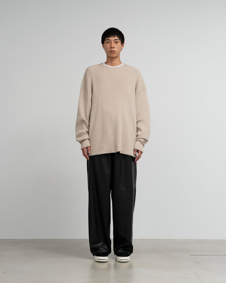 Linen Solotex Loose Rib Crew Neck