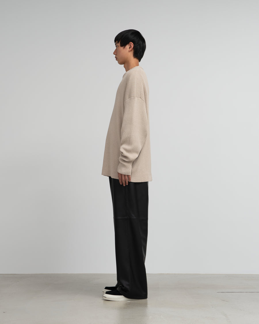 Linen Solotex Loose Rib Crew Neck