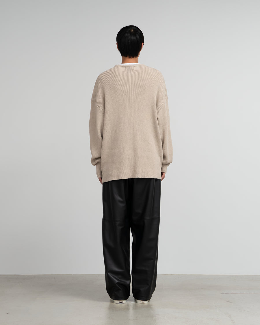 Linen Solotex Loose Rib Crew Neck