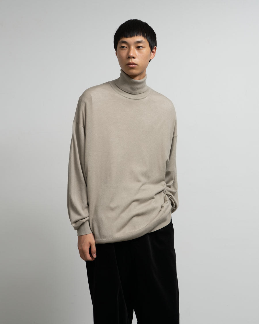 High Gauge L/S Oversized High Neck Knit