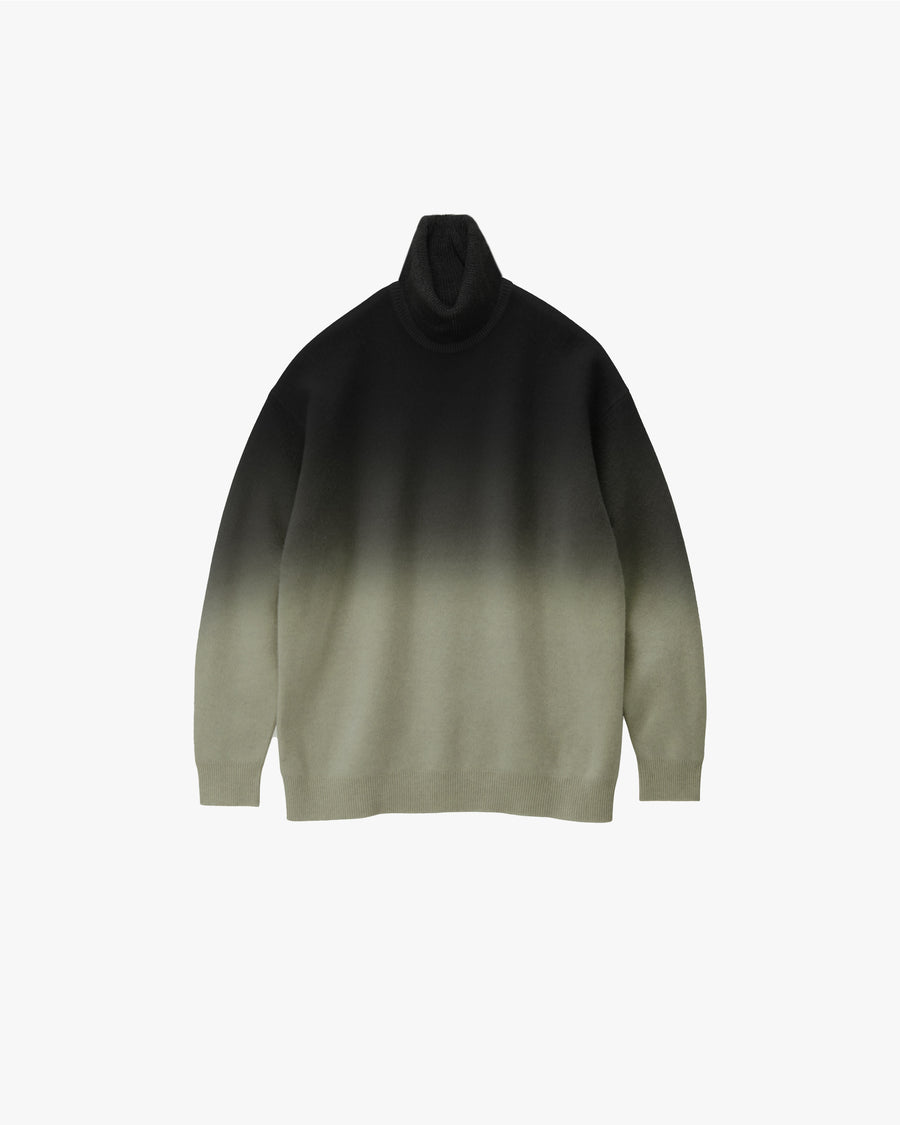 Gradient Dyed Wool High Neck Knit