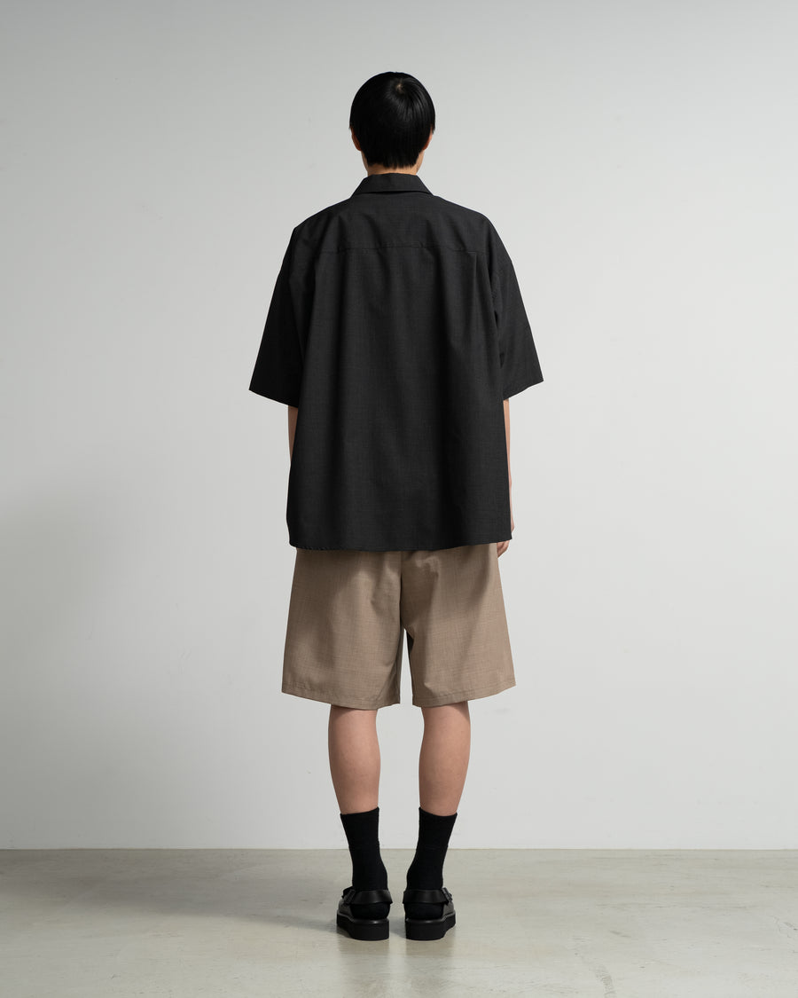 トップス graphpaper FINE WOOL OVERSIZED SHIRT Fine Heather Wool S/S Skipper Shirt – Graphpaper
