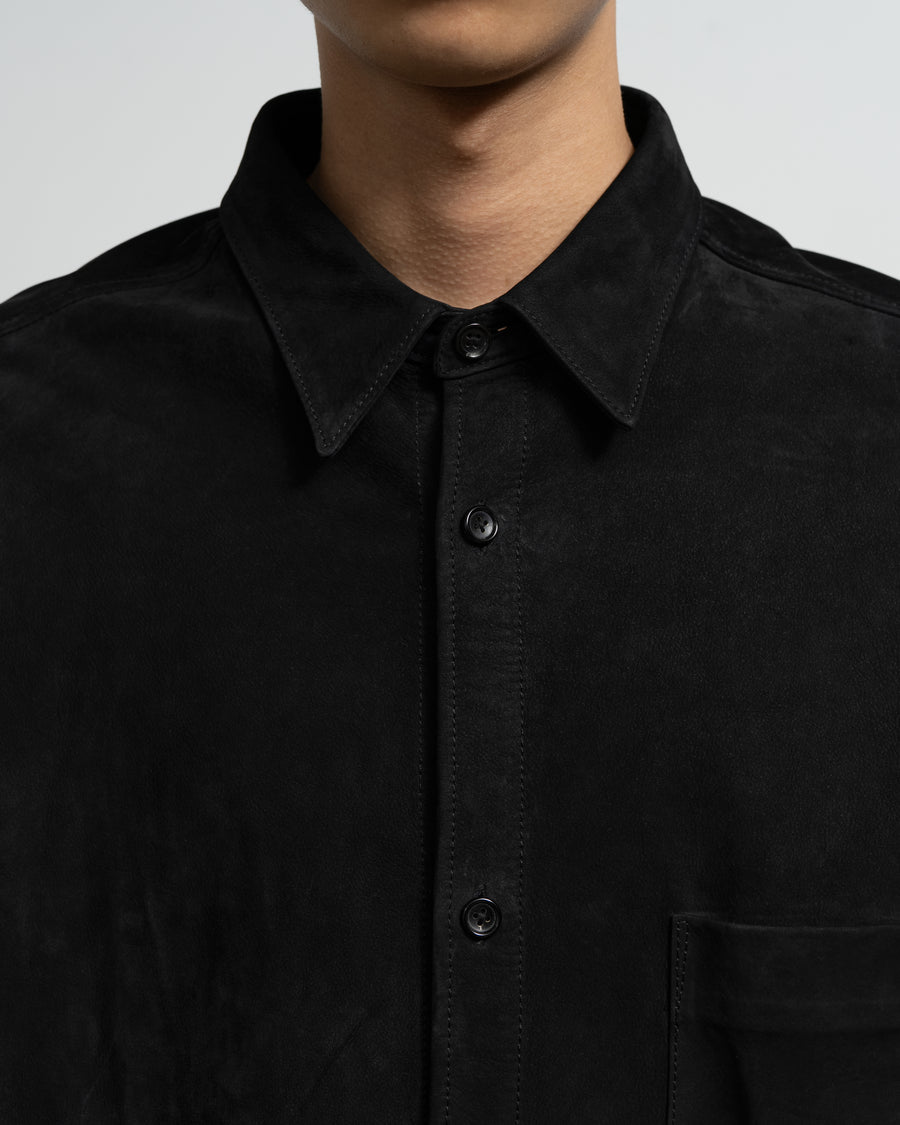 Cow Nubuck Leather L/S Oversized Regular Collar Shirt – Graphpaper