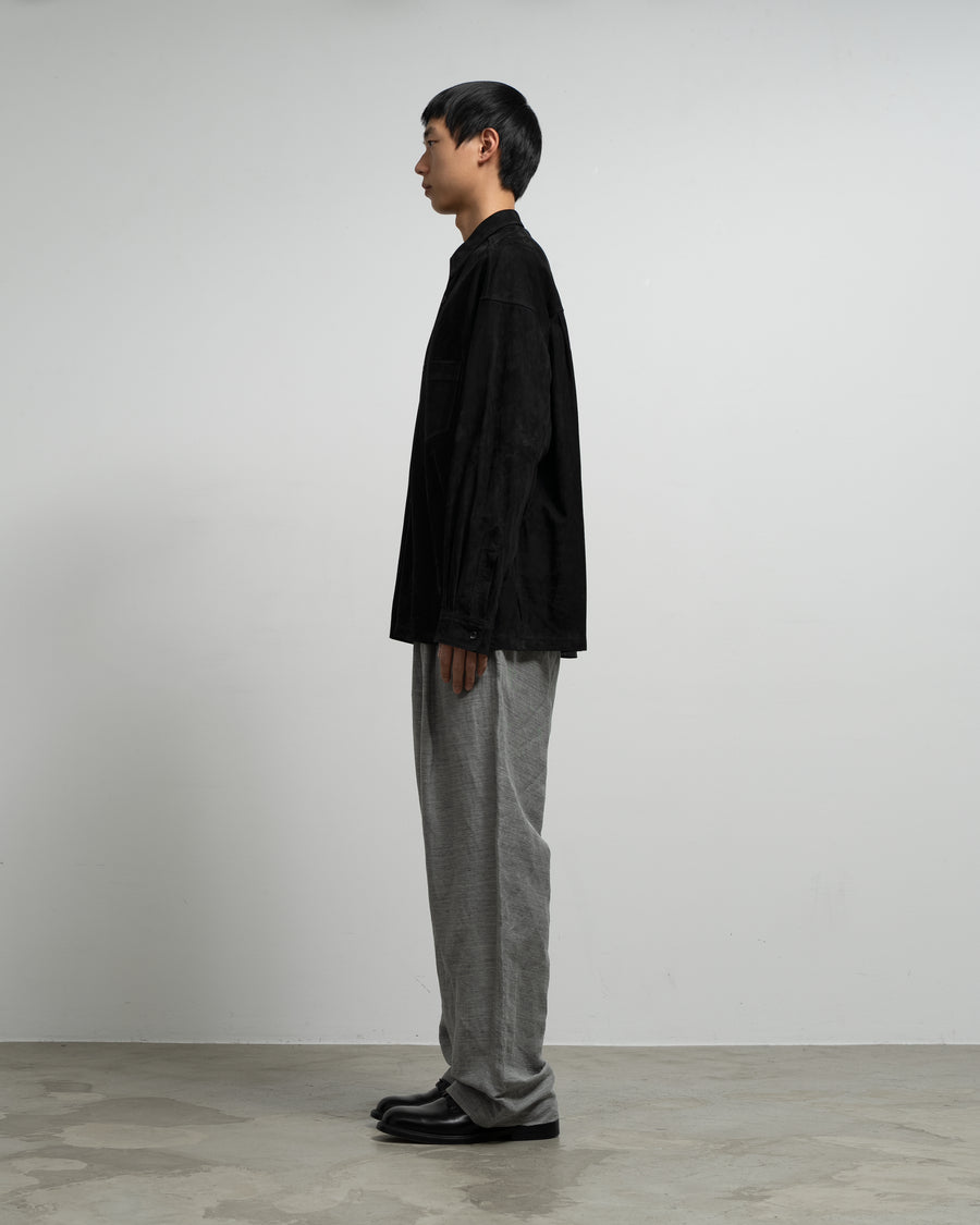 Cow Nubuck Leather L/S Oversized Regular Collar Shirt – Graphpaper