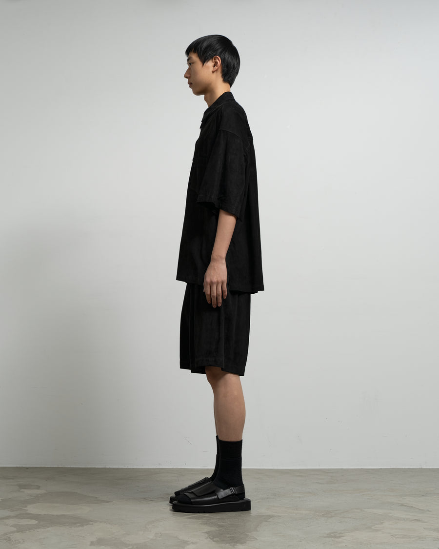 Cow Nubuck Leather S/S Oversized Regular Collar Shirt – Graphpaper