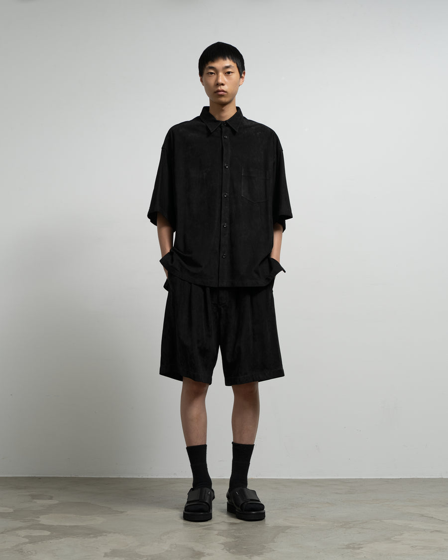 Cow Nubuck Leather S/S Oversized Regular Collar Shirt – Graphpaper