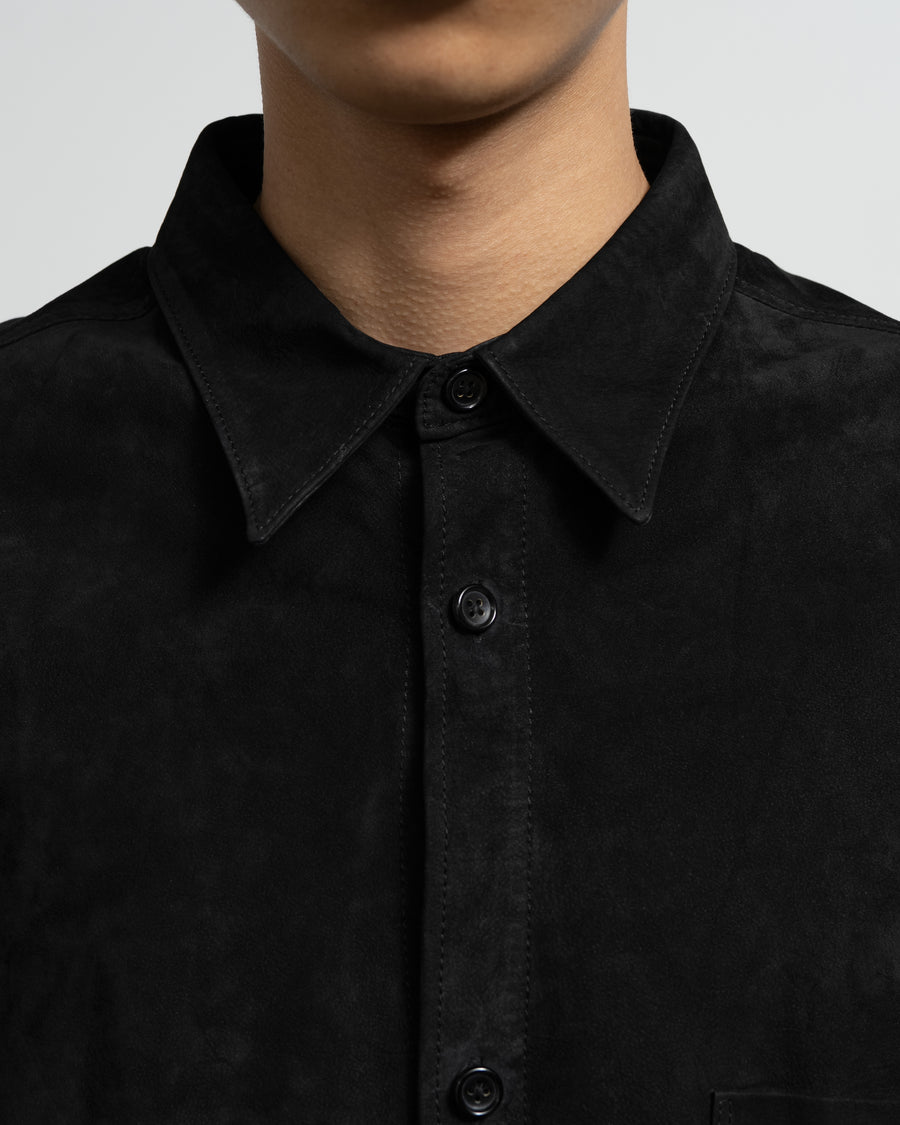 Cow Nubuck Leather L/S Oversized Regular Collar Shirt – Graphpaper