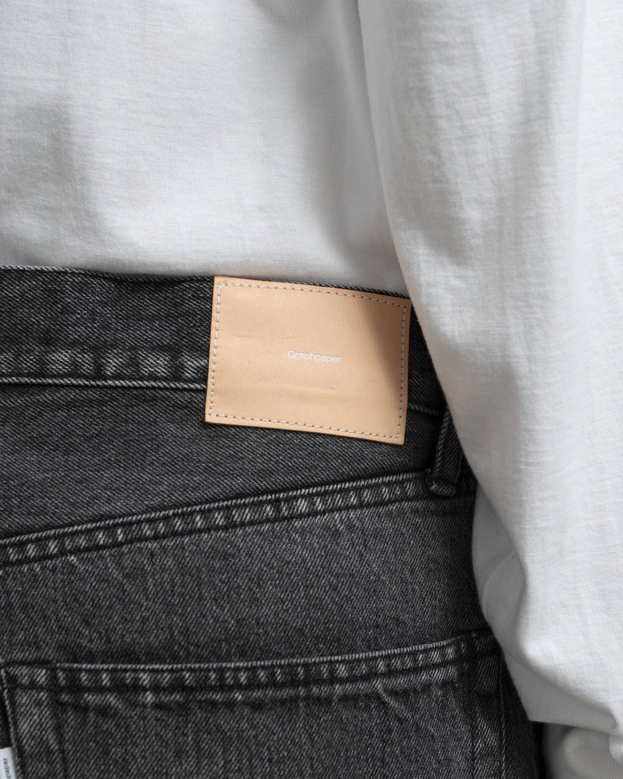 Selvage Denim Five Pocket Wide Straight Pants -LIGHT FADE