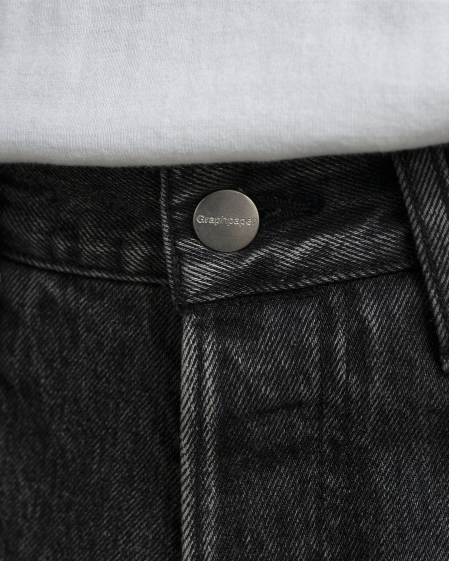 Selvage Denim Five Pocket Wide Straight Pants -LIGHT FADE