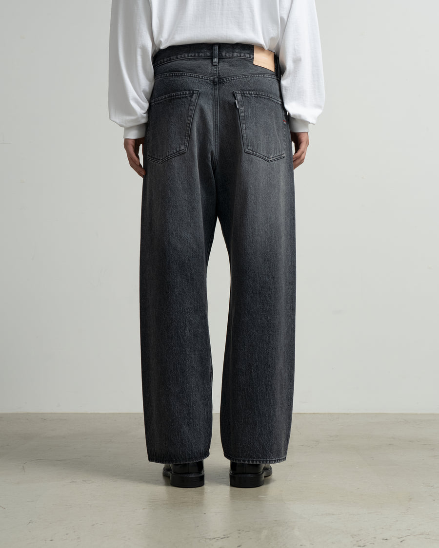 Selvage Denim Five Pocket Wide Straight Pants -LIGHT FADE