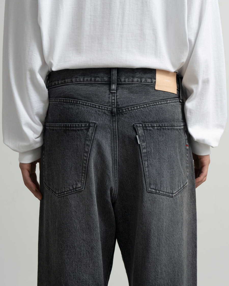 Selvage Denim Five Pocket Wide Straight Pants -LIGHT FADE