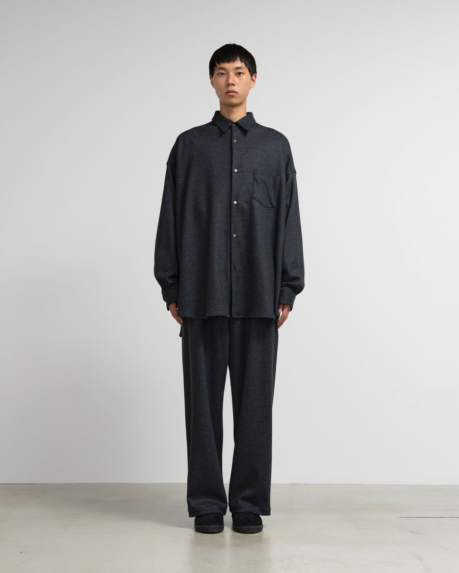 Wool Smooth Flannel Oversized Regular Collar Shirt – Graphpaper