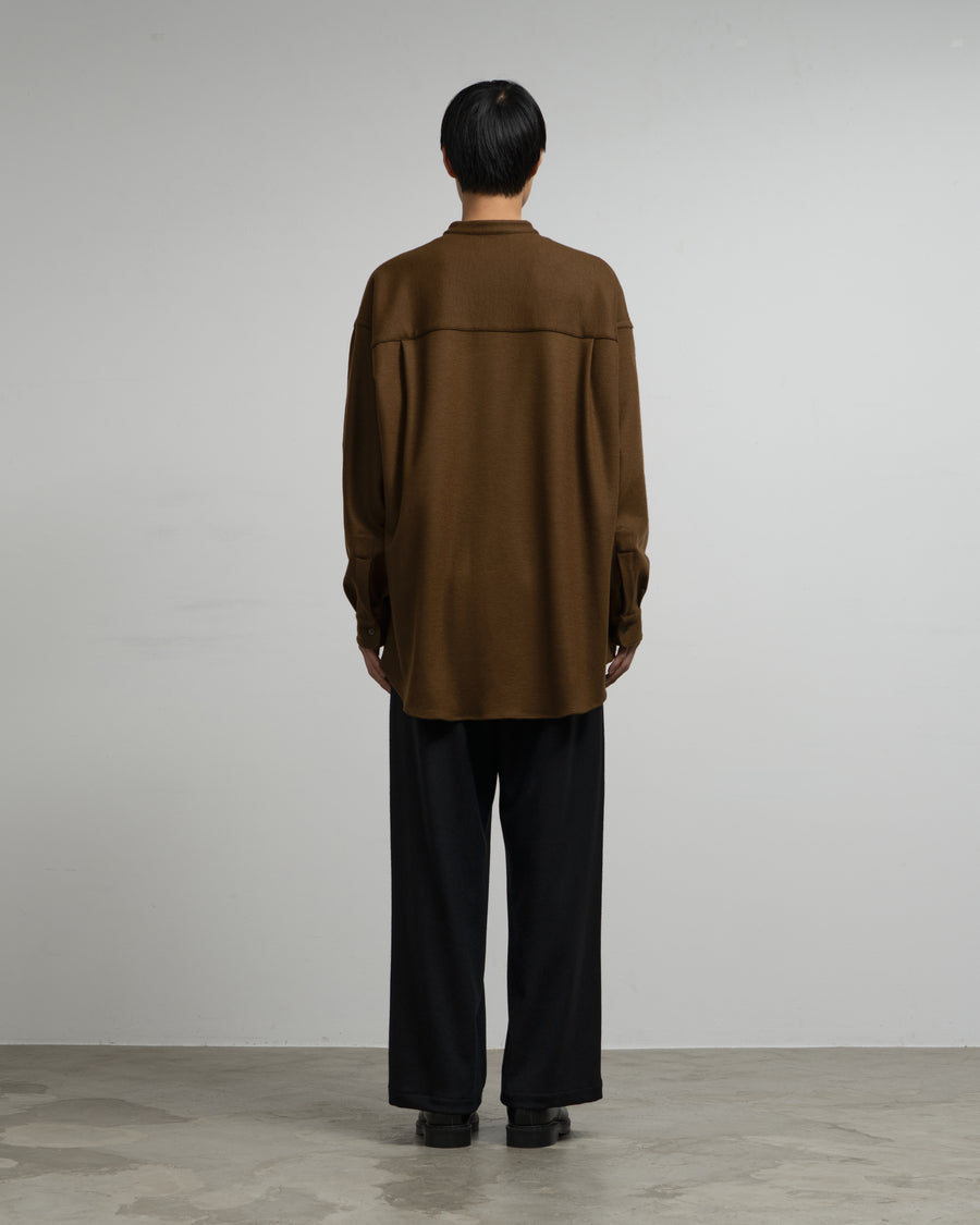 Wool Smooth Flannel Oversized Band Collar Shirt – Graphpaper