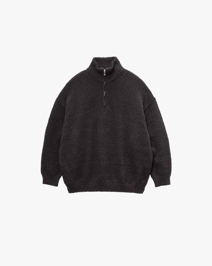 トップス graphpaper SoftCuproOpenCollarShirt 2 Cotton Wool Slub Oversized Half Zip Knit – Graphpaper