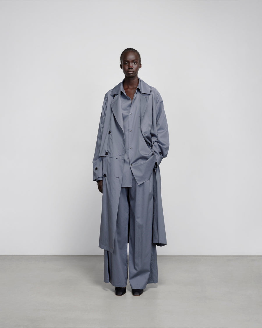 Silicon Poplin Cape Trench Coat